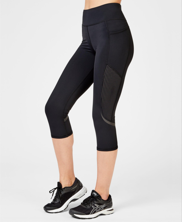 Sweaty Betty Zero Gravity High Waisted Cropped Running Leggings, Black, Women's