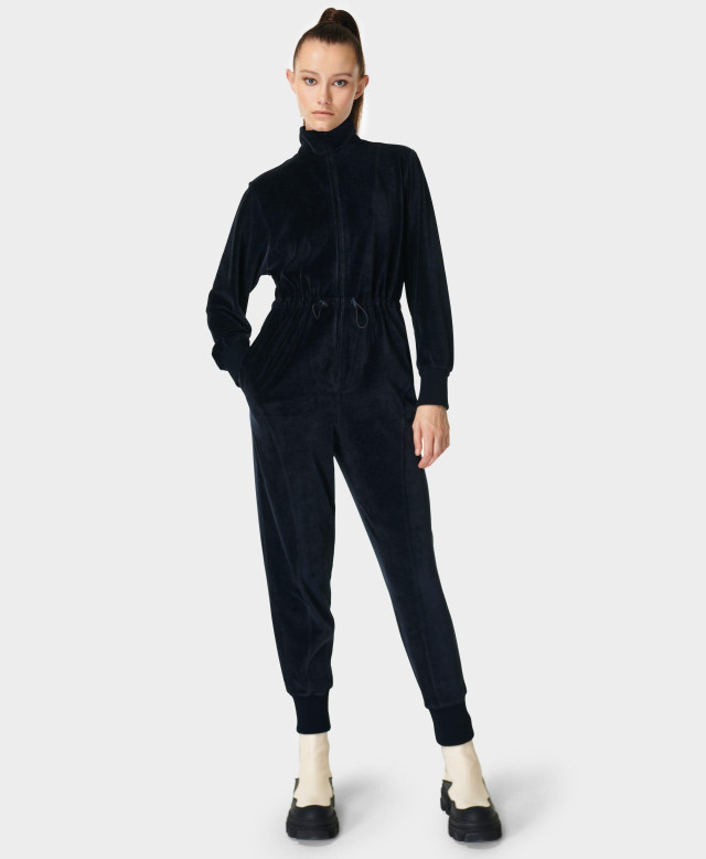 Sweaty Betty Retake Velour Jumpsuit, Black, Women's