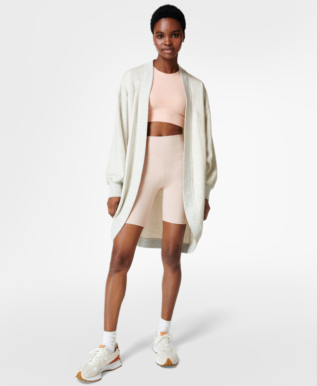 Sweaty Betty Cora Longline Cardigan, Grey, Women's