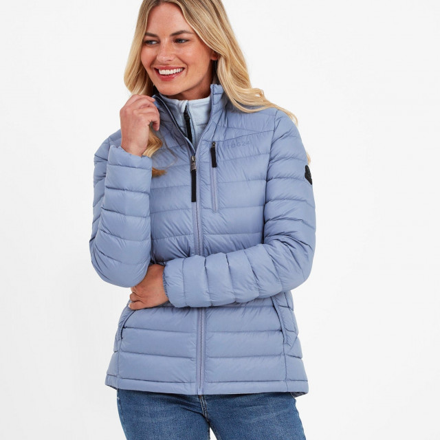 Pockets For Women Drax Womens Funnel Down Jacket Dusty Blue