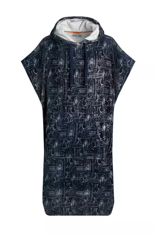 Weird Fish Darya Unisex Terry Towelling Changing Robe Midnight