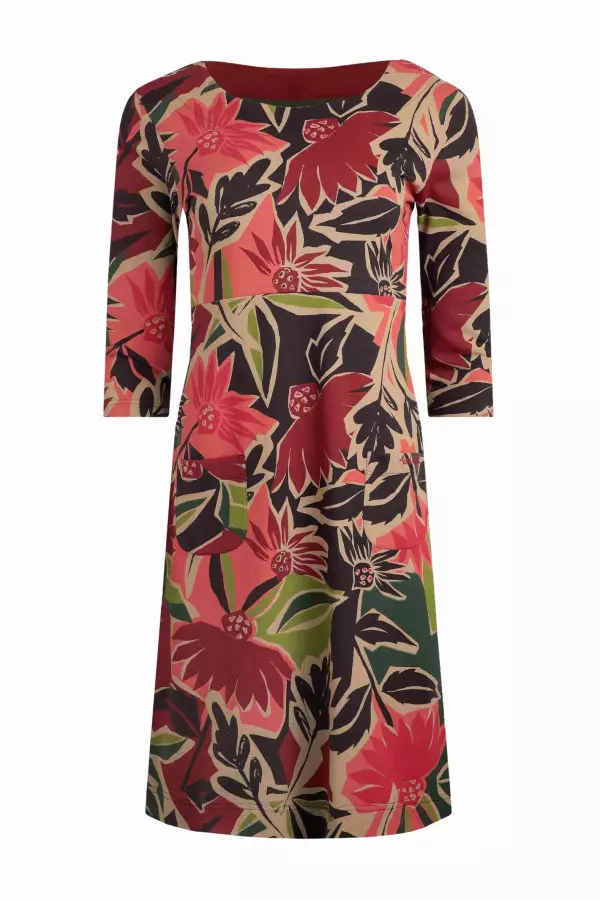 Weird Fish Starshine Organic Cotton Jersey Dress Pink