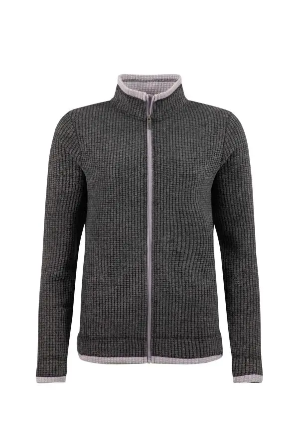 Weird Fish Ariana Full Zip Grid Fleece Washed Black 