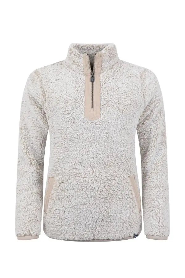 Weird Fish Madi Cosy 1/4 Zip Fleece Beige 