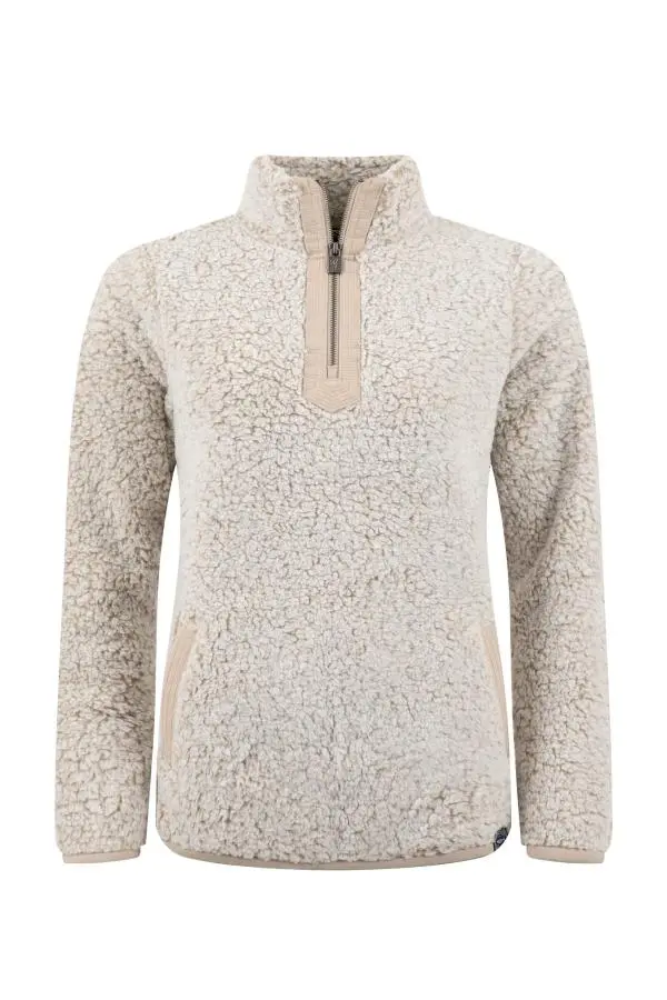 Weird Fish Madi Cosy 1/4 Zip Fleece Beige 