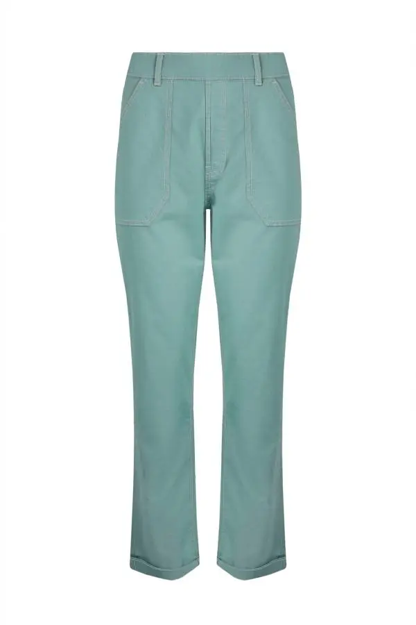 Weird Fish Malorri Organic Cotton Chino Trousers Mineral Blue