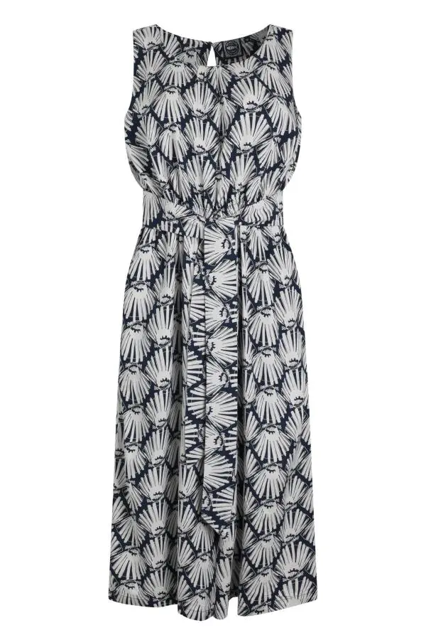 Weird Fish Paige LivaEco™ Printed Viscose Jumpsuit Royal Blue