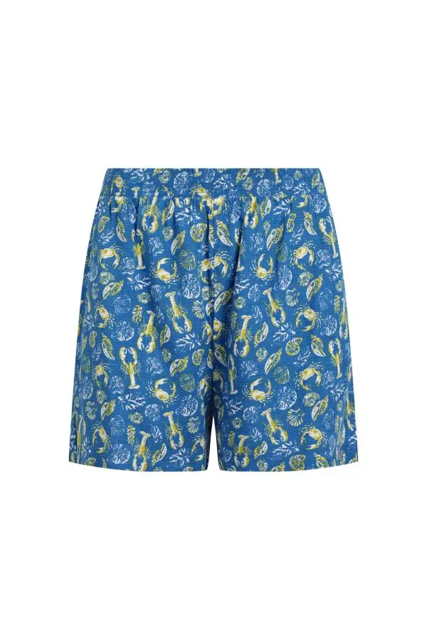 Weird Fish Kanada EcoVero™ Printed Viscose Shorts Adriatic Blue