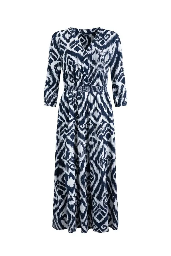 Weird Fish Himanshee Lenzing EcoVero™ Printed Viscose Maxi Dress Indigo