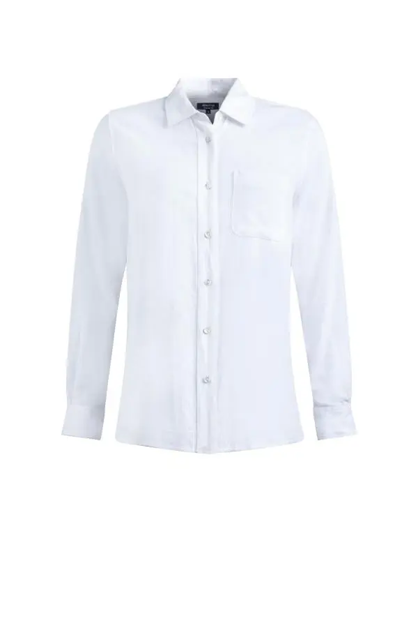 Weird Fish Layla Linen Rich Long Sleeve Shirt White