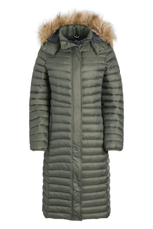 Weird Fish Kempley Lightweight Padded Mid-Line Hooded Jacket Deep Lichen Green 