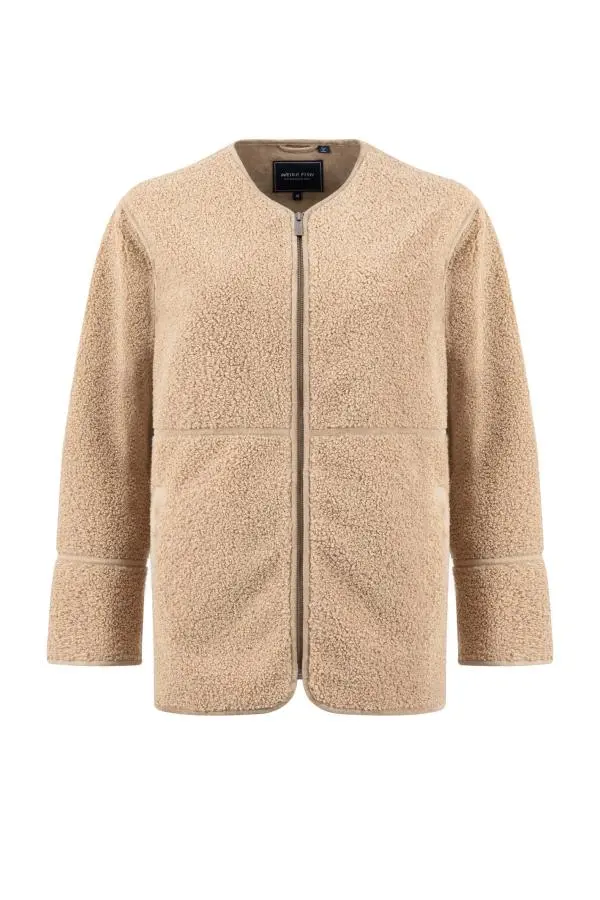 Weird Fish Gleason Faux Shearling Jacket Putty 