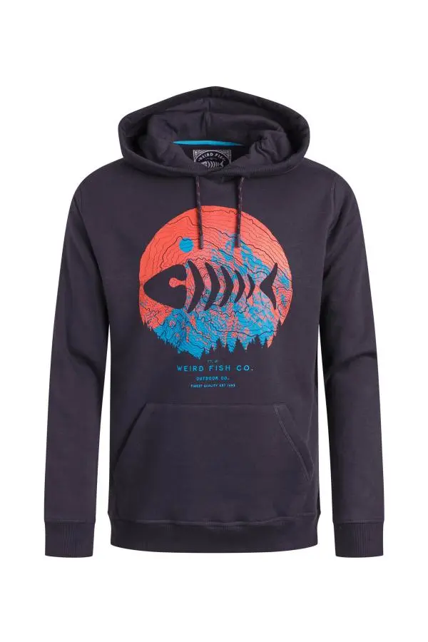 Weird Fish Bryant  Graphic Pop Over Hoody Midnight