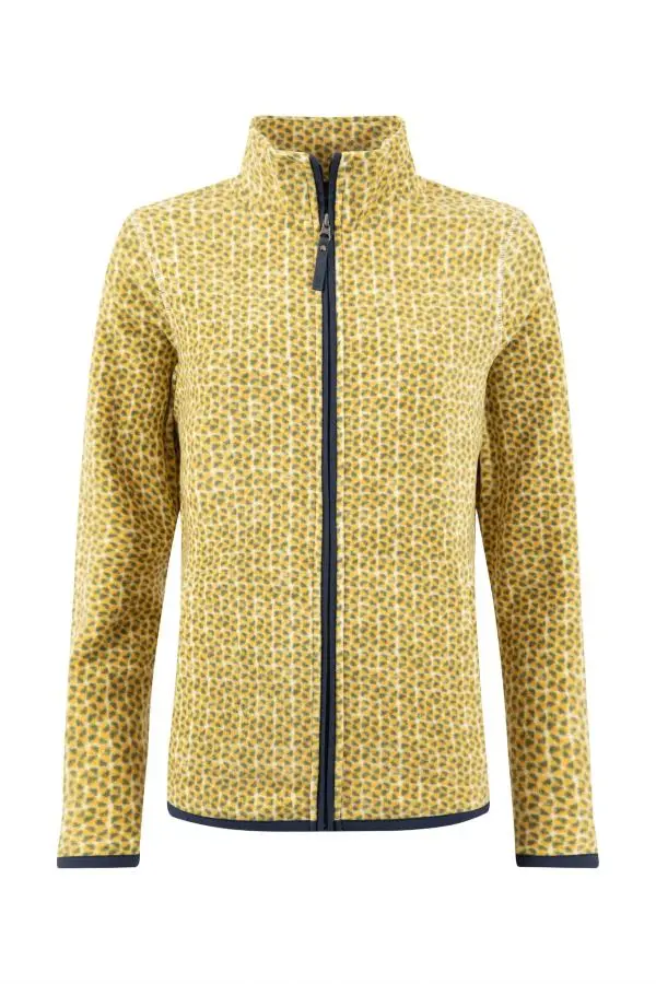 Weird Fish Rochelle  Full Zip Printed Micro Fleece Cream
