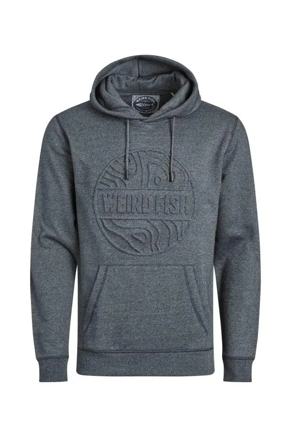 Weird Fish Perranporth Embossed Grindle Hoodie Black