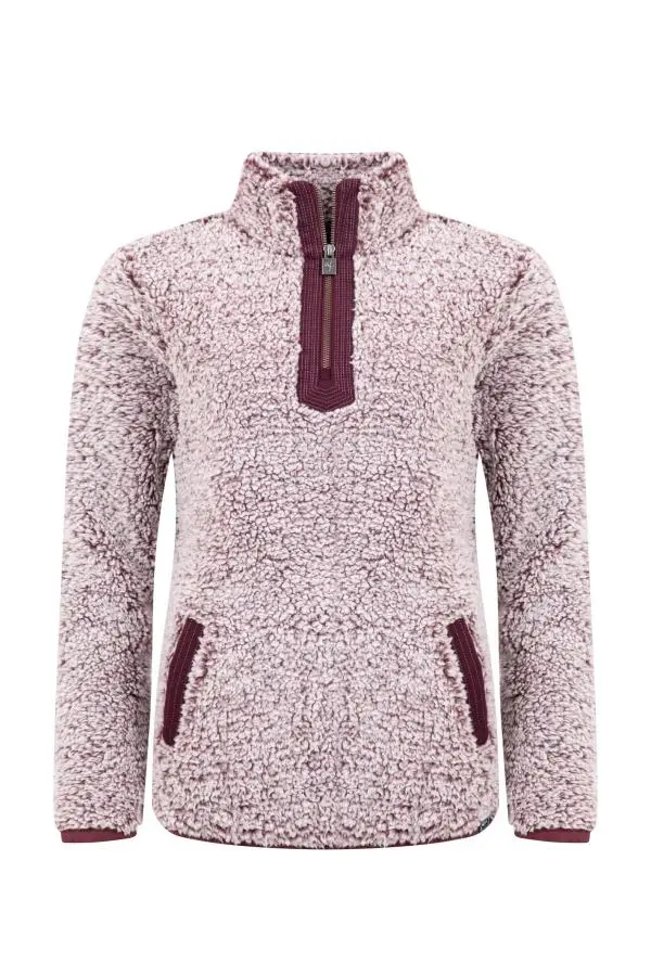 Weird Fish Madi Cosy 1/4 Zip Fleece Aubergine