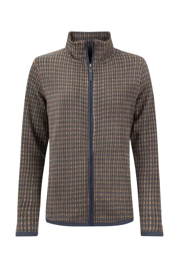 Weird Fish Rochelle Full Zip Printed Microfleece Brown