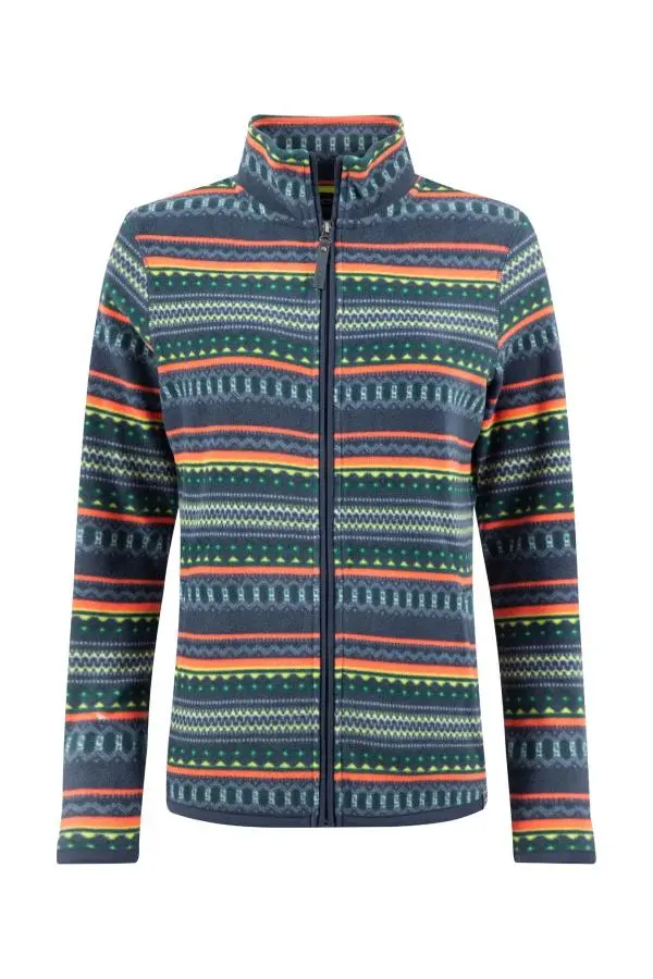 Weird Fish Rochelle Full Zip Printed Microfleece Deep Sea Blue