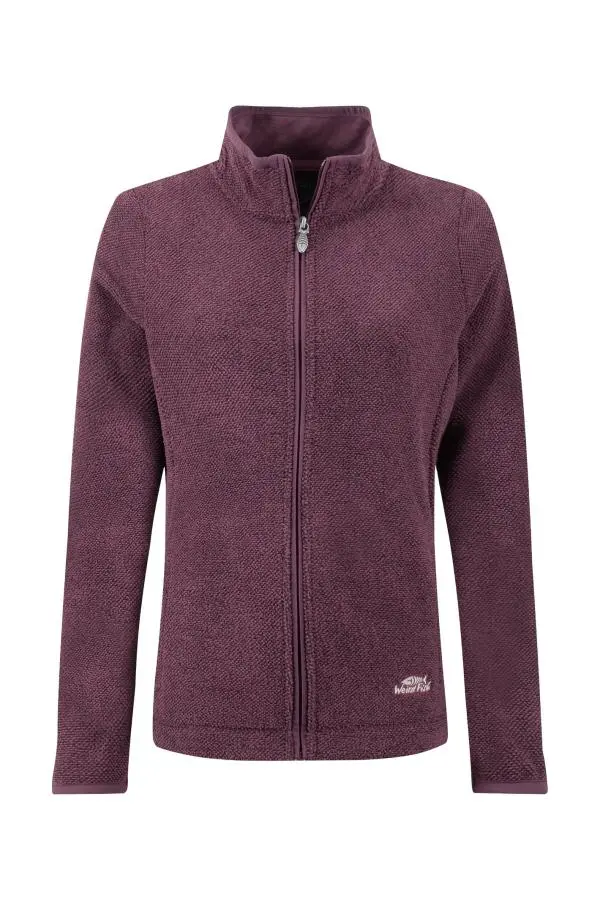 Weird Fish Alina Textured Full Zip Fleece Aubergine