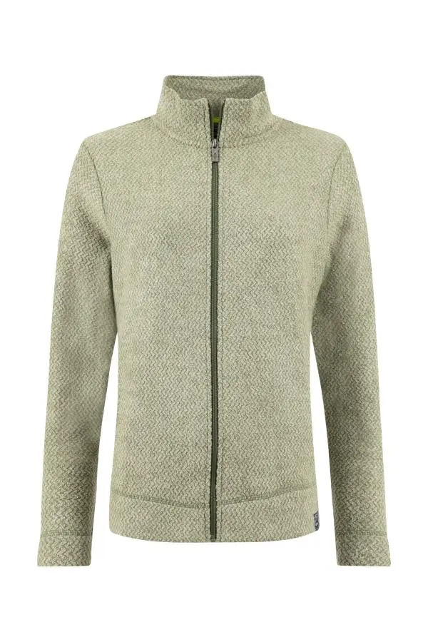 Weird Fish Faire Full Zip Textured Fleece Artichoke