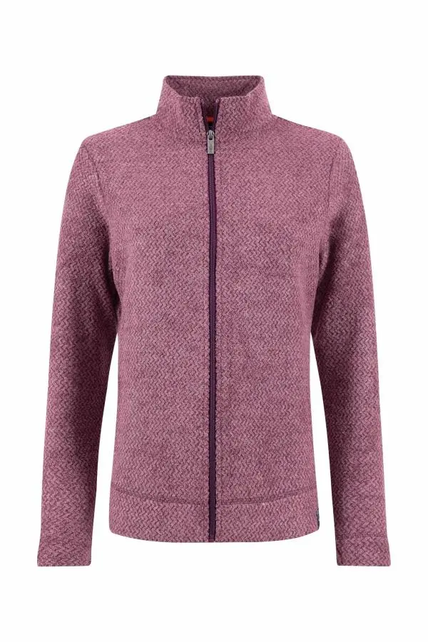 Weird Fish Faire Full Zip Textured Fleece Aubergine