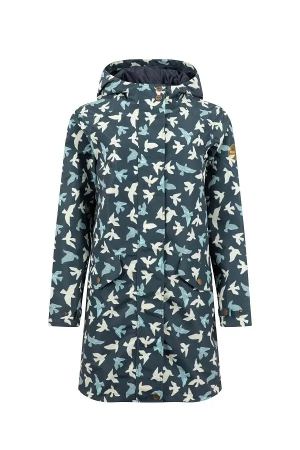 Weird Fish Alinda Printed Waterproof Jacket Midnight