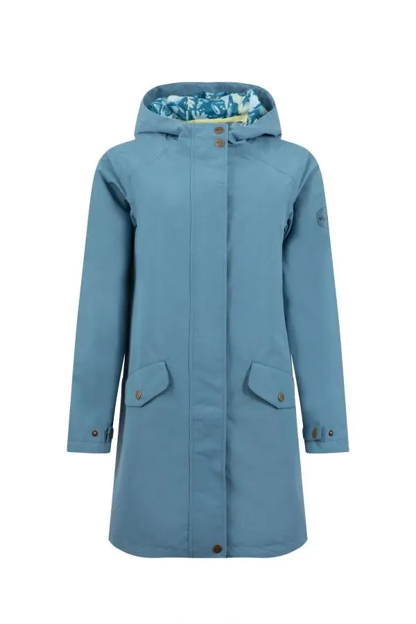 Weird Fish Delara Waterproof Jacket Washed Blue