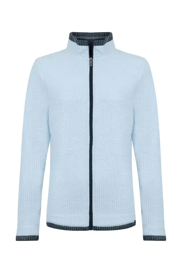 Weird Fish Ariana Full Zip Grid Fleece Cool Blue