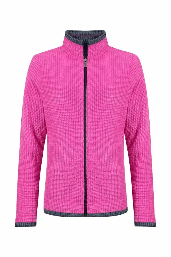 Weird Fish Ariana Full Zip Grid Fleece Gerbera