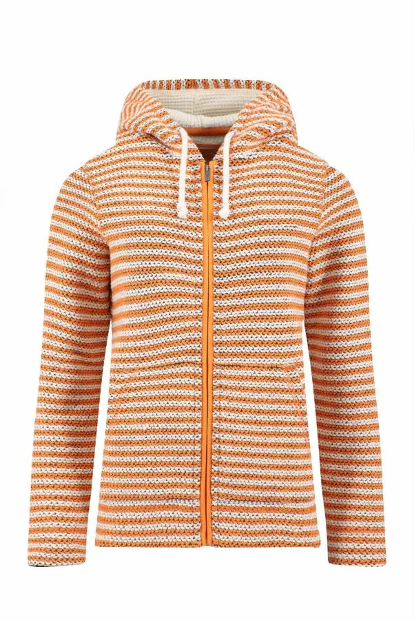 Weird Fish Fisher Full Zip Stripe Macaroni Hoodie Apricot