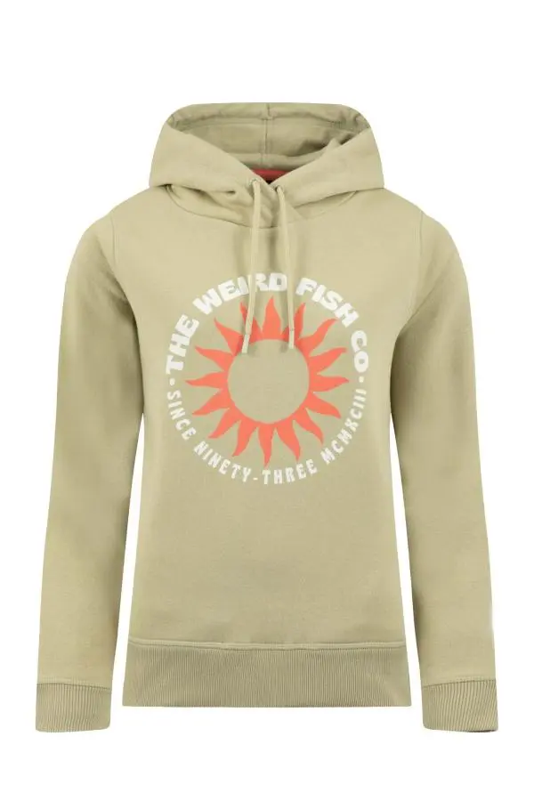 Weird Fish Kira Graphic Popover Back Print Hoodie Laurel Green