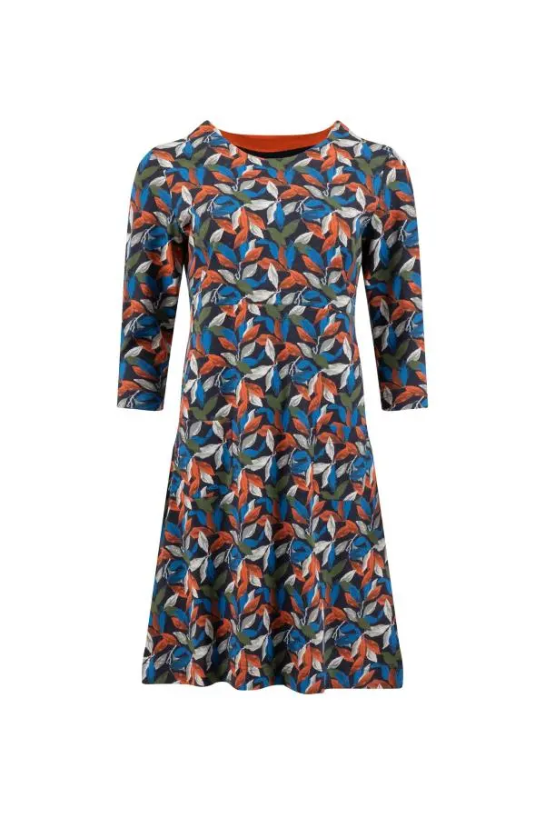 Weird Fish Starshine Printed Jersey Dress Koi Orange 