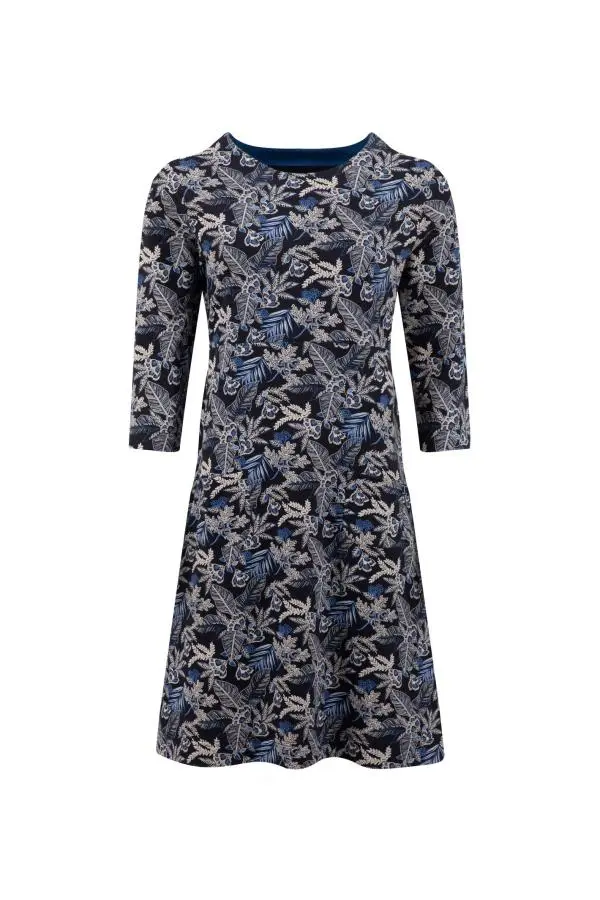 Weird Fish Starshine Printed Jersey Dress Night Blue 