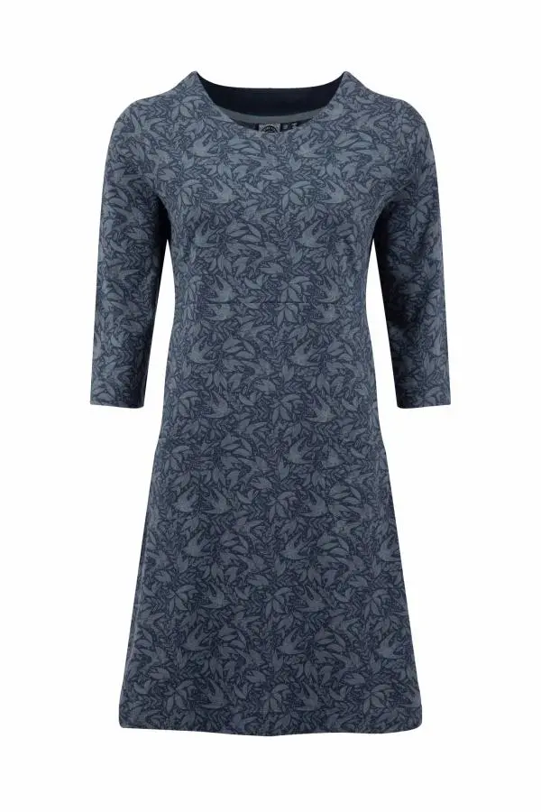 Weird Fish Starshine Printed Jersey Dress Rich Navy 