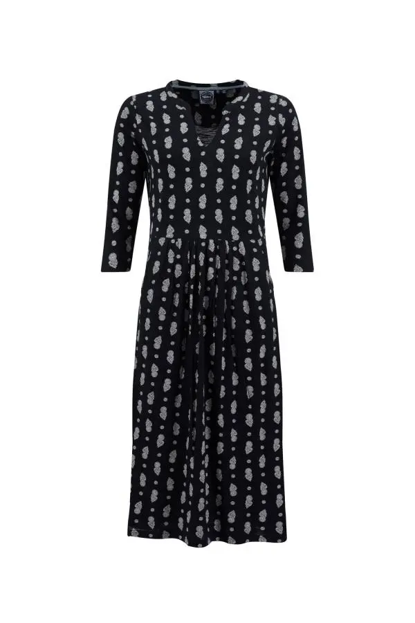 Weird Fish Isolde Printed Jersey Midi Dress Twilight 