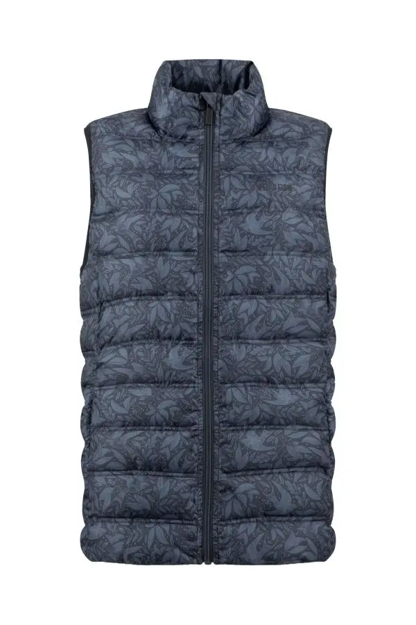 Weird Fish Fima Printed Showerproof Gilet Rich Navy 