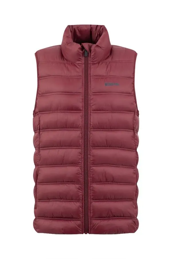 Weird Fish Atissa Lightweight Padded Gilet Deep Crimson 