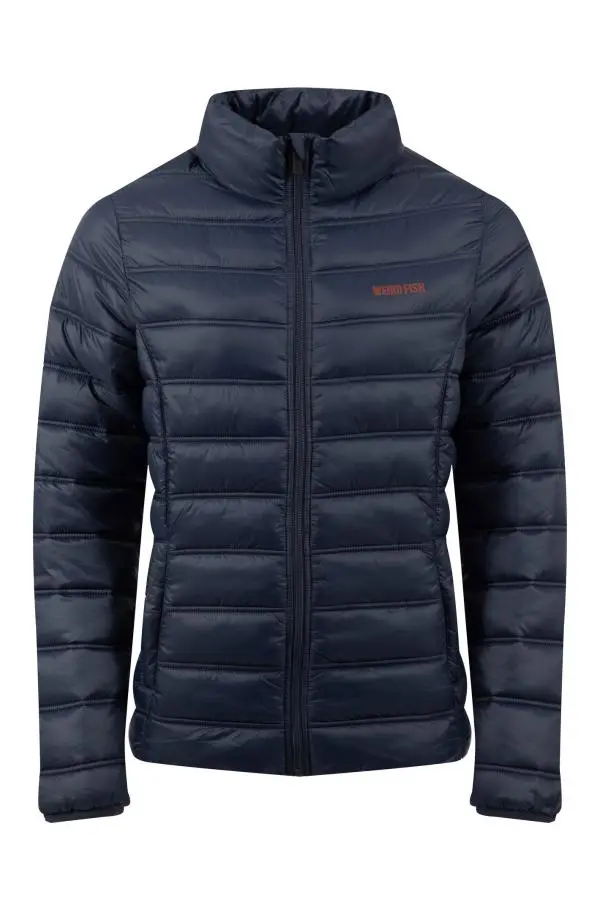 Weird Fish Travellia Lightweight Showerproof Padded Jacket Navy Blue 