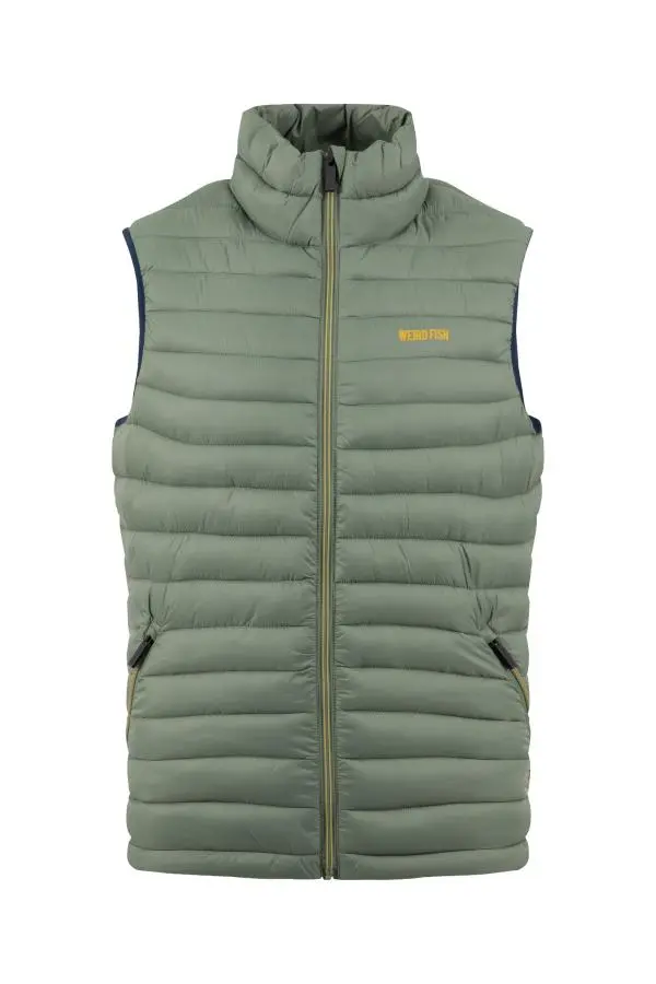 Weird Fish Langtree Lightweight Showerproof Padded Gilet Military Green 