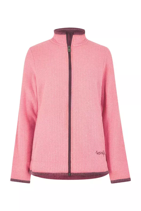 Weird Fish Ariana Eco Full Zip Grid Fleece Light Coral