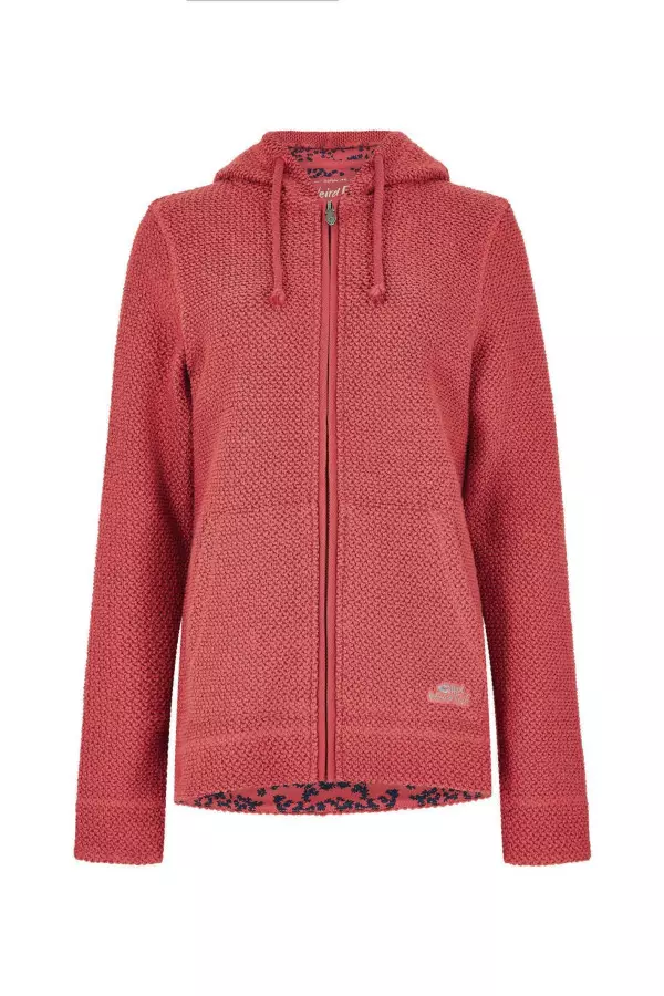 Weird Fish Weylin Full Zip Eco Macaroni Hoodie Rosewood