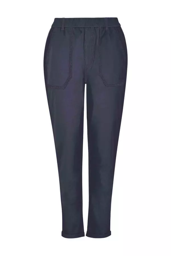 Weird Fish Malorri Organic Cotton Trousers Navy