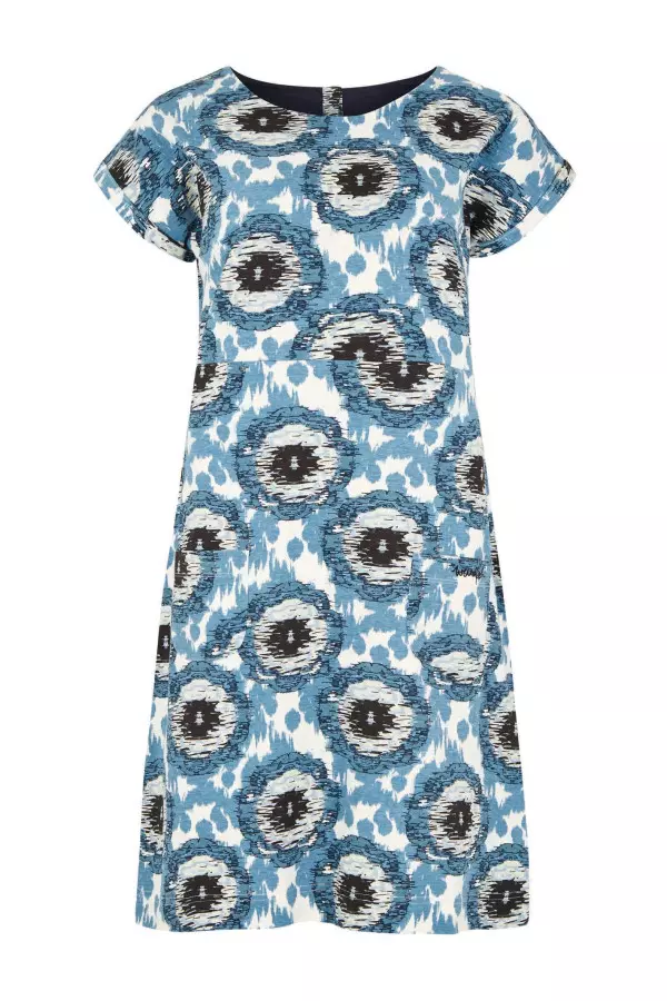 Weird Fish Tallahassee Organic Cotton Jersey Dress Pale Denim