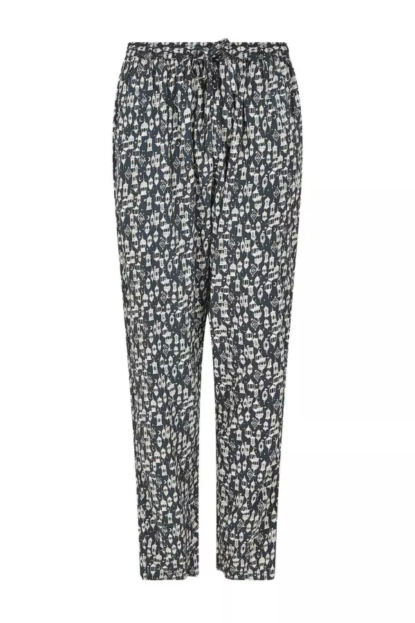Weird Fish Tinto Eco Viscose Printed Trousers Midnight