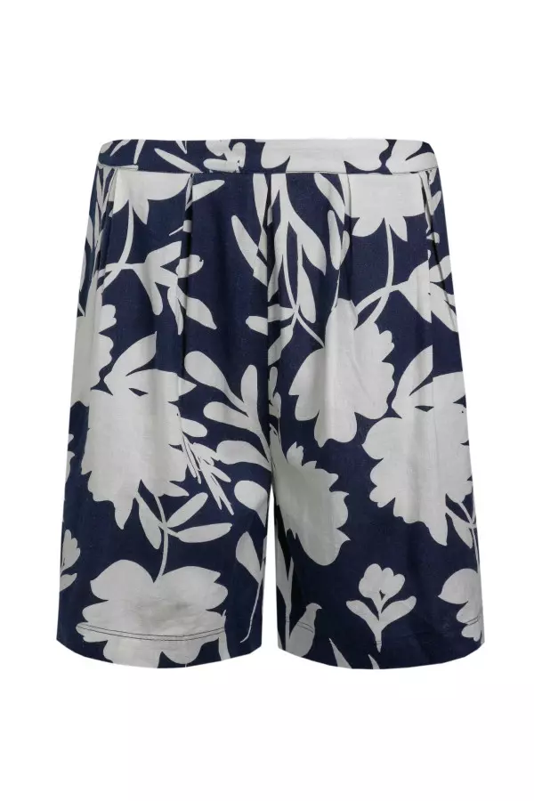 Weird Fish Aloha Linen Rich Printed Shorts Nightshade