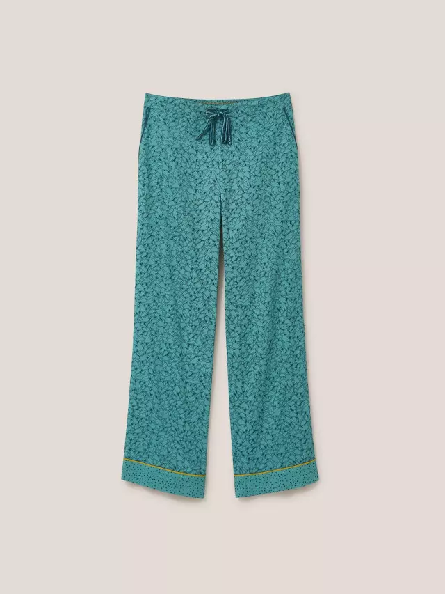 White Stuff Nina Organic Pj Bottom In Teal