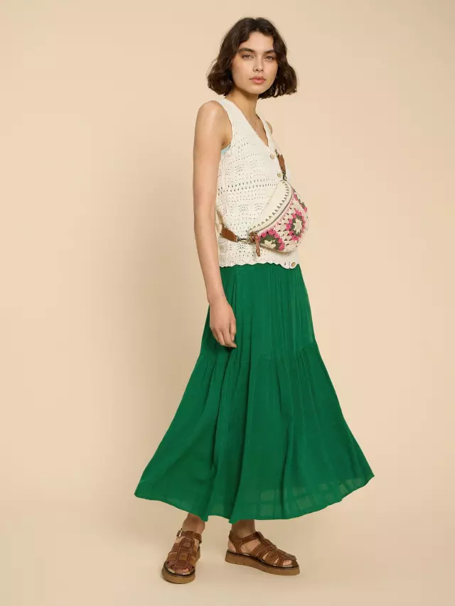 White Stuff Phoebe Maxi Skirt In Brt Green