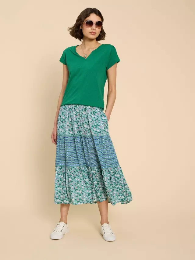 White Stuff Mabel Mixed Print Skirt In Teal