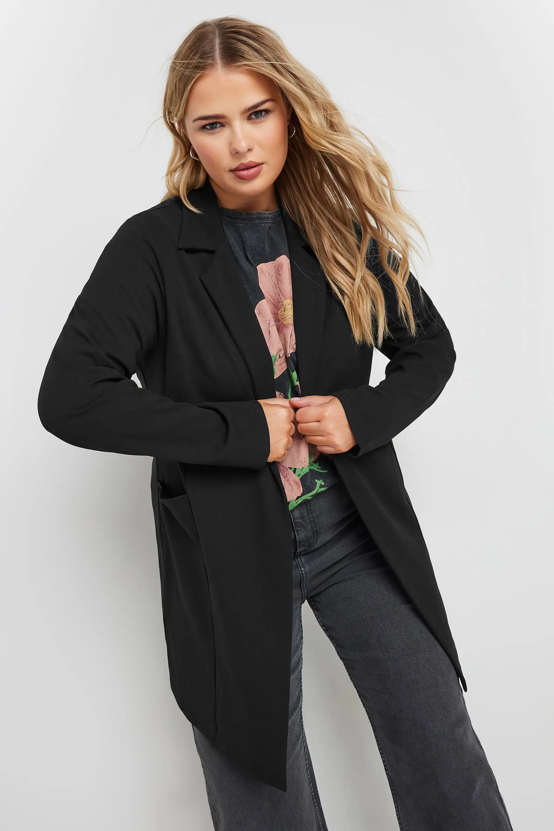 Womens plus size black blazer hotsell