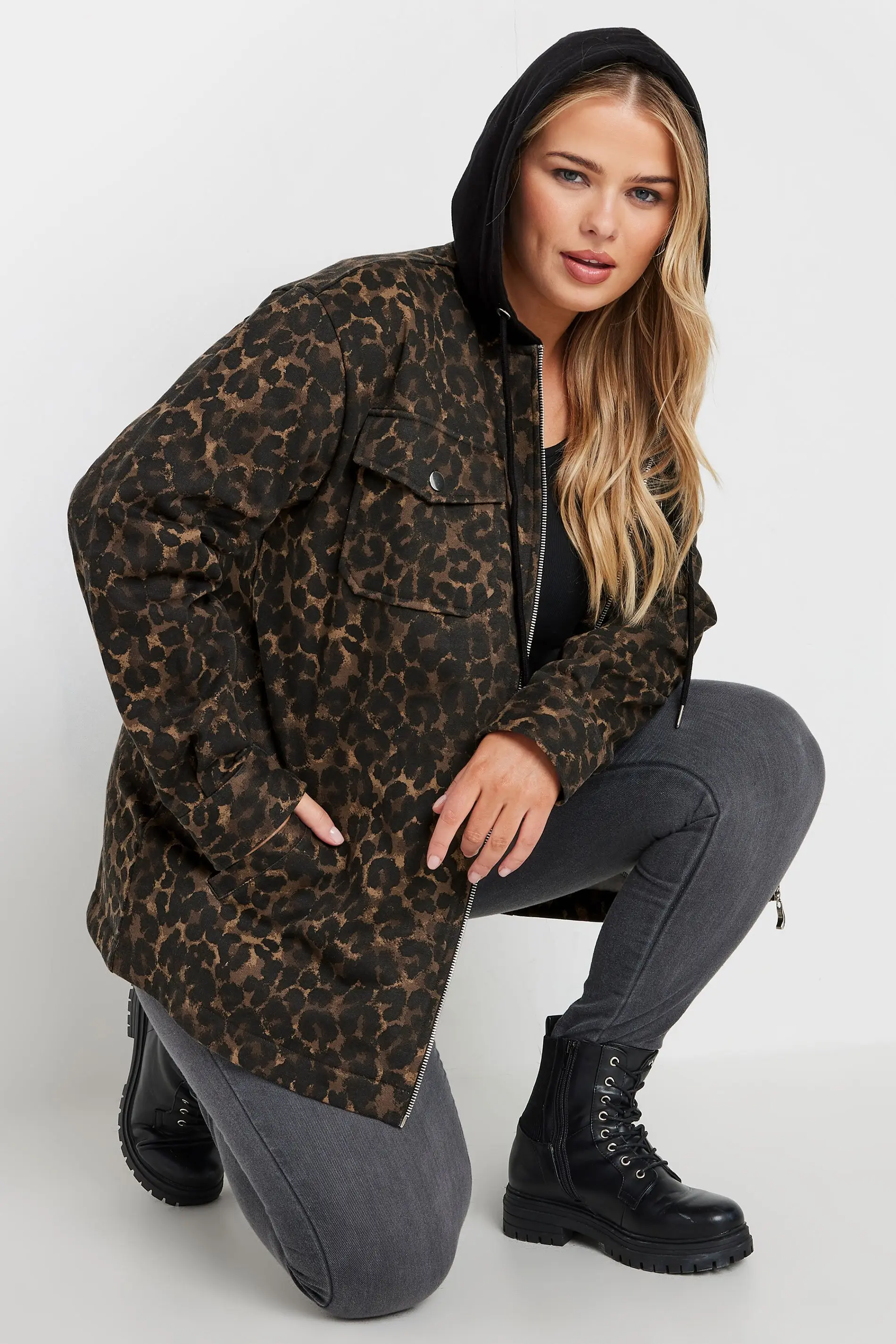 Hooded shacket womens outlet